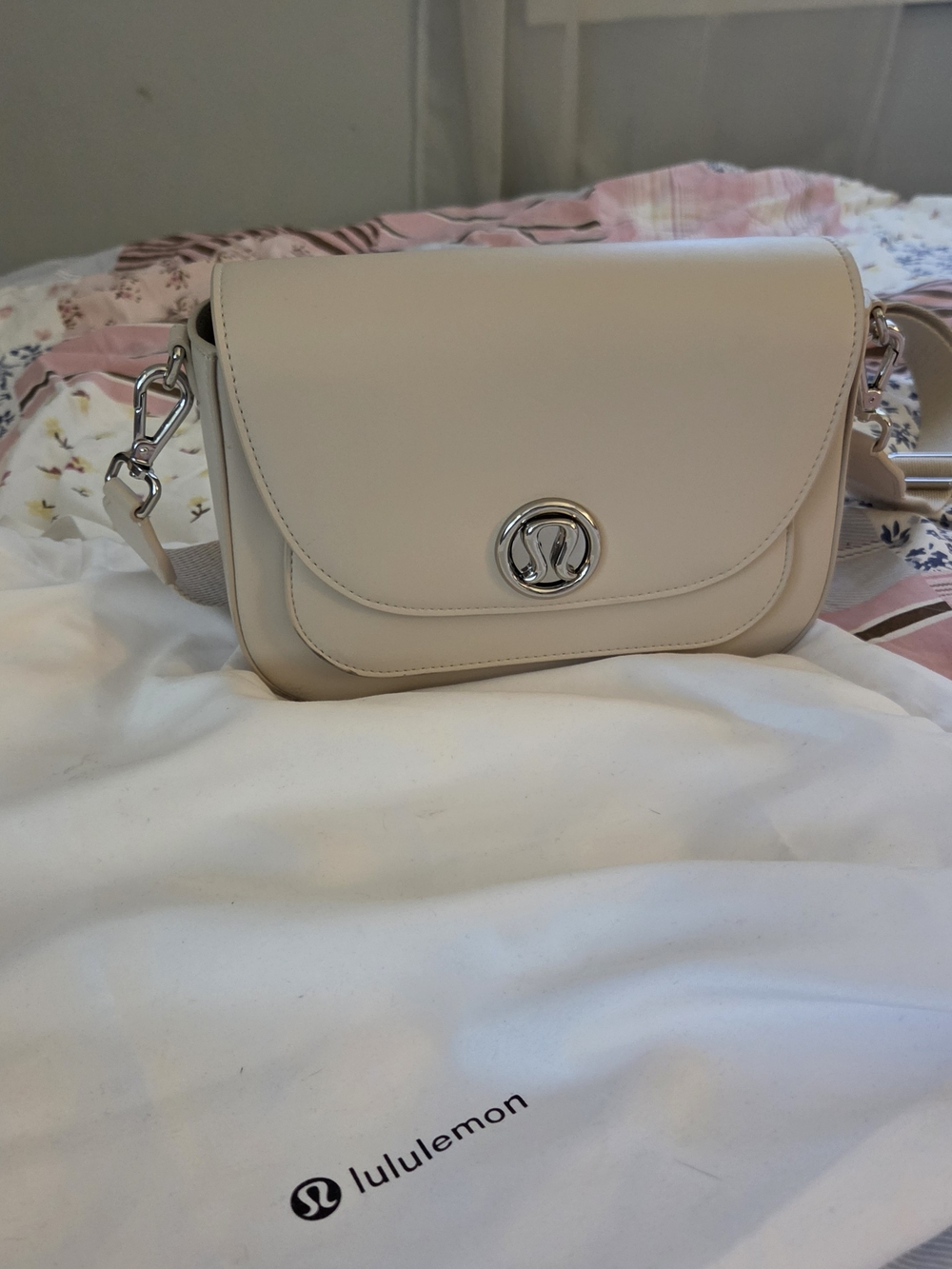 lululemon Cream Crossbody with Silver Hardware